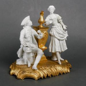 Elegant Group In Sèvres Biscuit Circa 1880