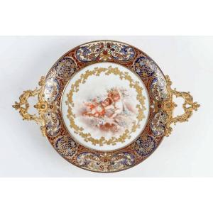 A Cup In Bronze And Cloisonné Enamel Late 19th Century