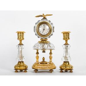 A 19th Century Baccarat Bronze And Crystal Fireplace Surround