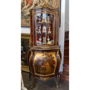 A Showcase In Marquetry And Martin Varnish Late 19th Century 
