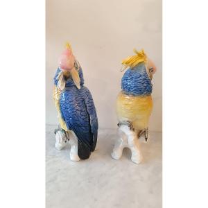 A Pair Of Porcelain Sculptures, Saxony - Karl Ens Volkstedt