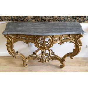 A Carved And Gilded Wooden Console, 18th Century