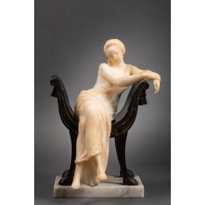 A Sculpture Of A Woman In Antique Style, Art Nouveau Period