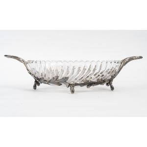A 19th Century Crystal And Silver-plated Bronze Jardiniere Bowl 