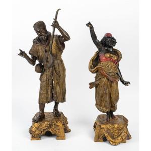 A Pair Of Orientalist Sculptures,  Early XXth Century 