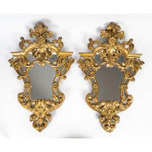 A Pair Of Giltwood Mirrors, 18th Century 