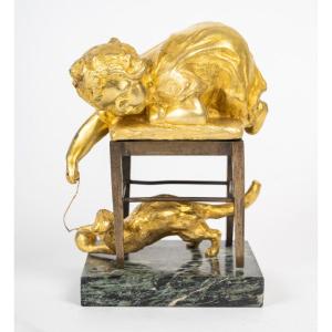 A Gilded Bronze Sculpture, Louis Oury