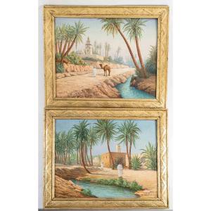 Pair Of Orientalist Paintings, Early 20th Century 