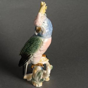 A Porcelain Parrot Sculpture, Early 20th Century 