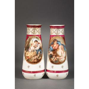 A Pair Of Porcelain Vases, Late 19th Century 