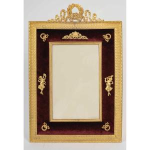 A Louis XVI Style Gilt Bronze Photo Frame, Late 19th Century 