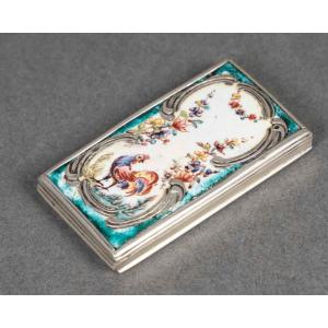 A Miniature Enamel And Solid Silver Box, Late 19th Century 