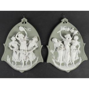 A Pair Of Wedgwood Porcelain Plaques, Early 20th Century