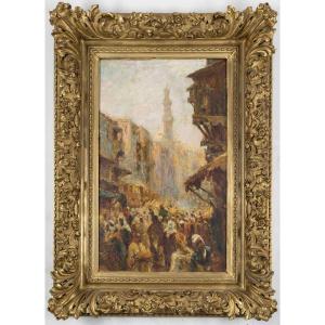 An Orientalist Painting, Oil On Panel, Late 19th Century