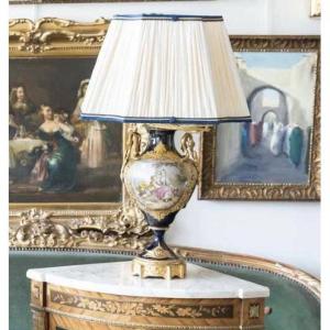 A Sèvres Porcelain Vase Mounted As A Lamp, Late 19th Century 