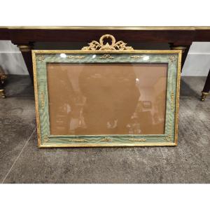 A Large Louis XVI Style Gilt Bronze Photo Frame, Late 19th Century