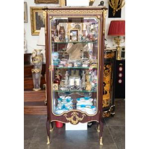 A Louis XVI-style Mahogany Display Case, Late 19th Century