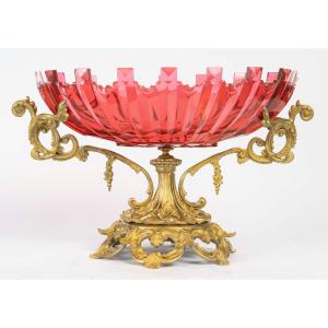 A Beautiful Crystal Goblet With Gilt Bronze Base, 19th Century