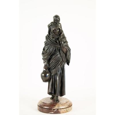 Chiparus Demetre, Orientalist Bronze Statue With Brown Patina