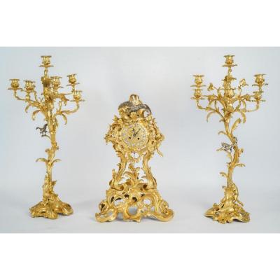 Clock Set XIXth Century After The Fountain