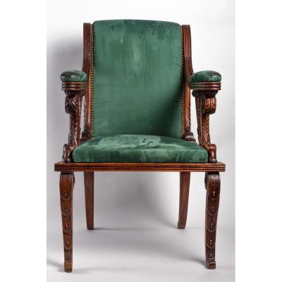 Desk Chair Art Nouveau Style 