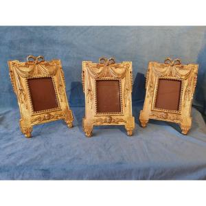 Série De Trois Cadres En Bronze Doré