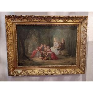 A Pair Of Paintings Oil On Canvas Louis Baton, End Of 19th Century 