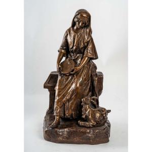 The Young Shepherdess By Mednat, 1900