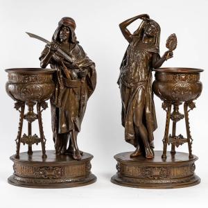Paire De Sculptures Orientalistes Signés Louis Hottot 