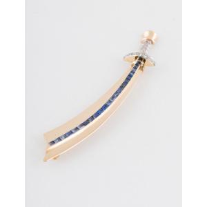 Sabre Brooch Yellow Gold, Rose Gold, Platinum, Sapphires & Diamonds