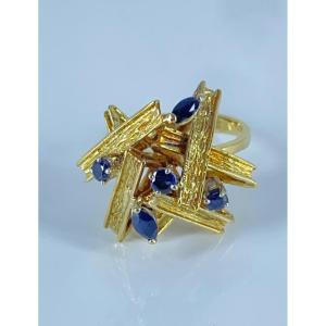 Vintage Yellow Gold & Sapphire Ring