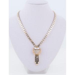 Art Deco Yellow Gold & Diamond Necklace