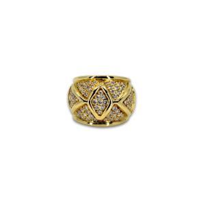 Yellow Gold Ring Paved With Diamonds