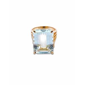 Vintage Aquamarine & Yellow Gold Cocktail Ring