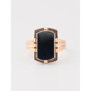 Vintage Rose Gold & Hematite Ring