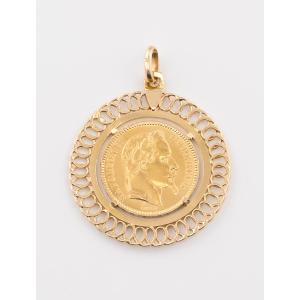 Vintage Napoleon III Gold Coin Pendant