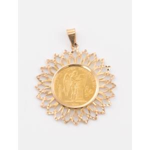 Gold Napoleon 20f Coin Holder Pendant