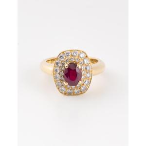 Burmese Ruby & Diamond Ring