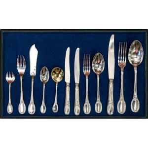 Tallois And Lagrifoul, Sterling Silver Cutlery Set 252 Pieces