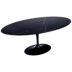 Saarinen & Knoll International: "tulip" Table, Marquina Marble And Black Rilsan