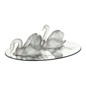 René Lalique : Especially Of Table "mirror Swans"