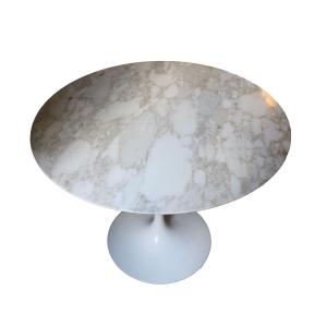 Saarinen Table In Calacatta Marble Round 91 Cm