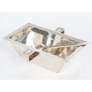 Jean Puiforcat (1897-1945) Gravy Boat And Its Rectangular Spoon In Silver Minerva