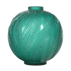 1923 - René Lalique Green Tinted "palms" Vase.