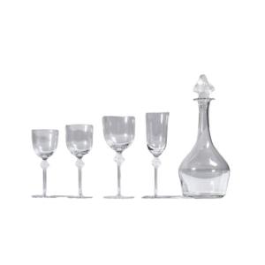 1968-lalique France, “roxanne” Crystal Service, 50 Pieces