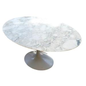 Eero Saarinen For Knoll: Oval Tulip Table In Calacatta Marble