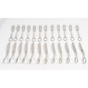 Hermes “grand Attelage” 24-piece Silver-plated Tableware Set