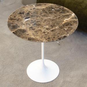 Eero Saarinen & Knoll, 2 “tulip” Pedestal Tables In “emperador” Marble, 20th Century
