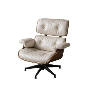 Charles Eames & Ray Eames / Mobilier International – Lounge Chair In White Leather And Rosewood