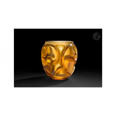 R Lalique "tourbillons "  Amber Yellow Teinted 